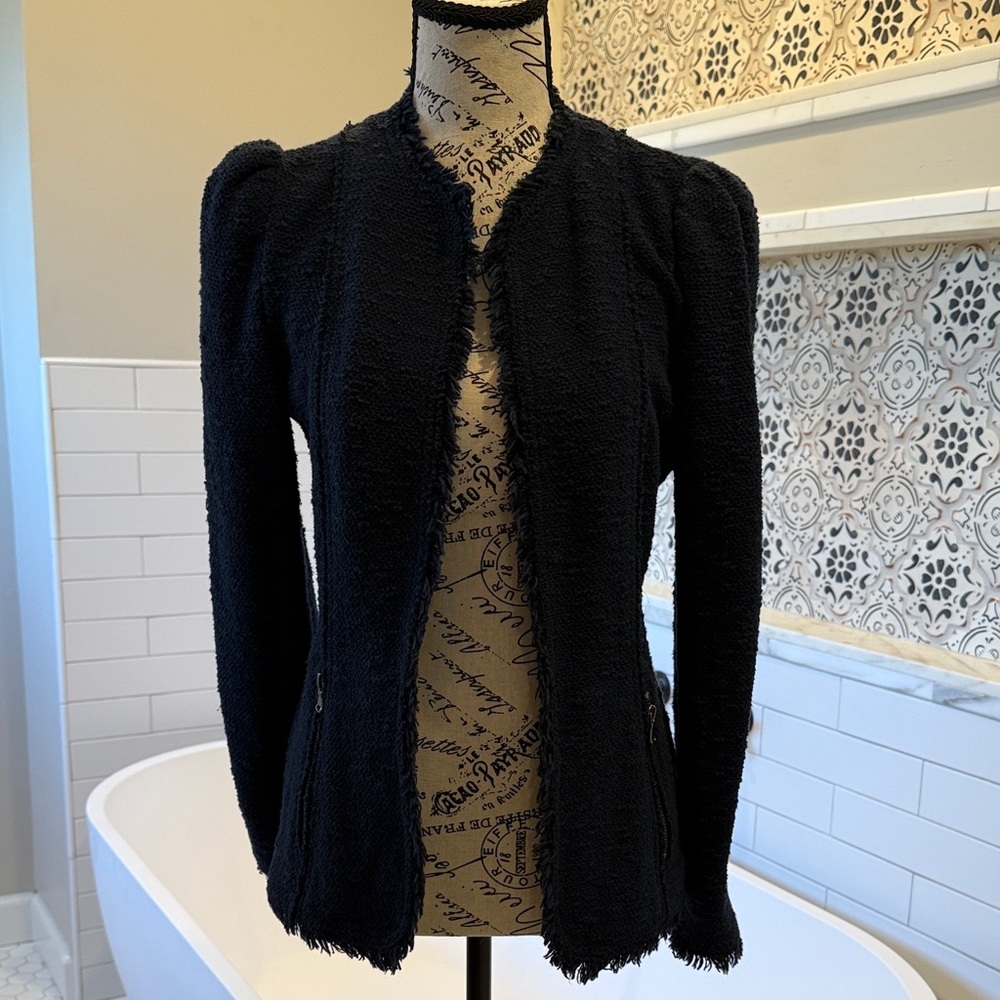 Rebecca Taylor Navy Textured Jacket 0